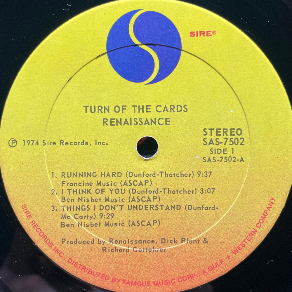 Renaissance ‎– Turn Of The Cards (США 1974г.)