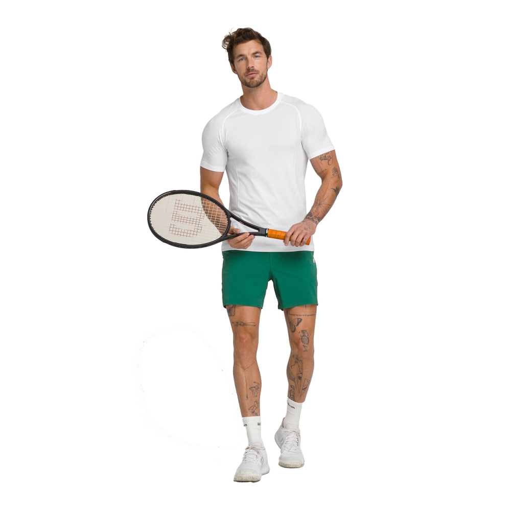 Мужское теннисное поло Wilson Players Seamless Crew 2.0 T-Shirt Men - White