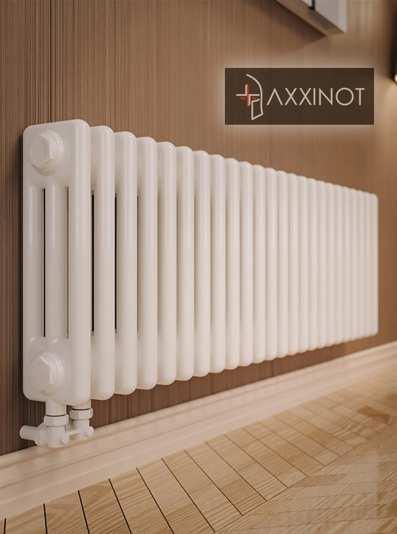 Axxinot Sentir 3030 - трехтрубный трубчатый радиатор высотой 300 мм, нижнее подключение, белый