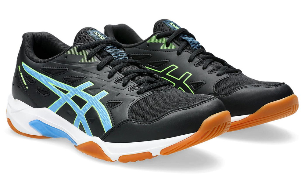 Мужские кроссовки для бадминтона/сквоша Asics Gel-Rocket 11 — black/waterscape