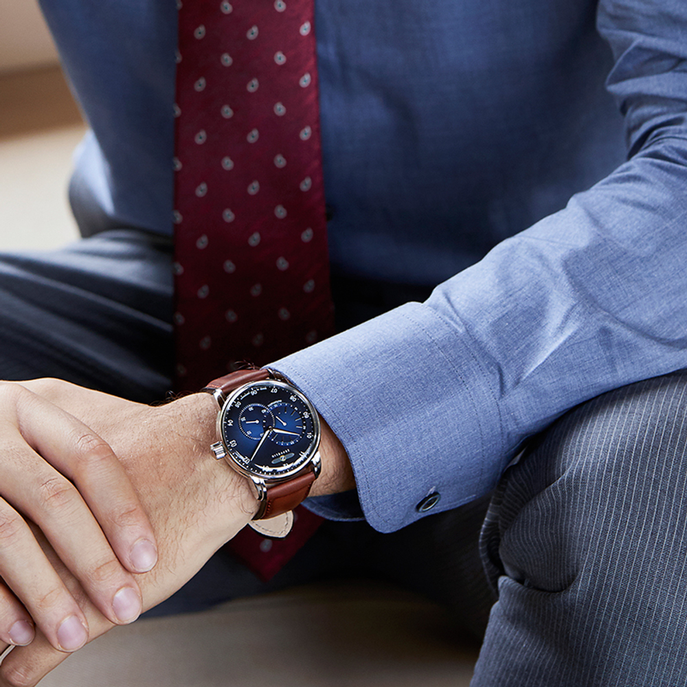 ZEPPELIN New Captain Collection Automatic Mechanical Movement Men"s Watches Watch 42mm Blue Dial