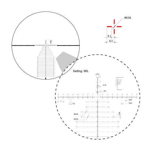 Оптический прицел Vector Optics Continental X6 4-24x56 Ranging FFP, 34мм, сетка VEC-MBR MIL (SCFF-39)
