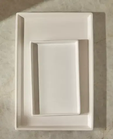 ZARA HOME ПОДНОС ИЗ БЕЛОГО ФАЯНСА ДЛЯ ВАННОЙ, БЕЛЫЙ