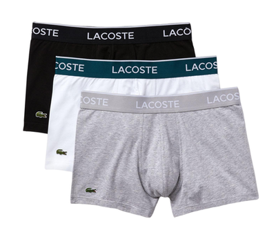 Мужские спортивные боксеры Lacoste Casual Cotton Stretch Boxer 3P - black/white/grey chine