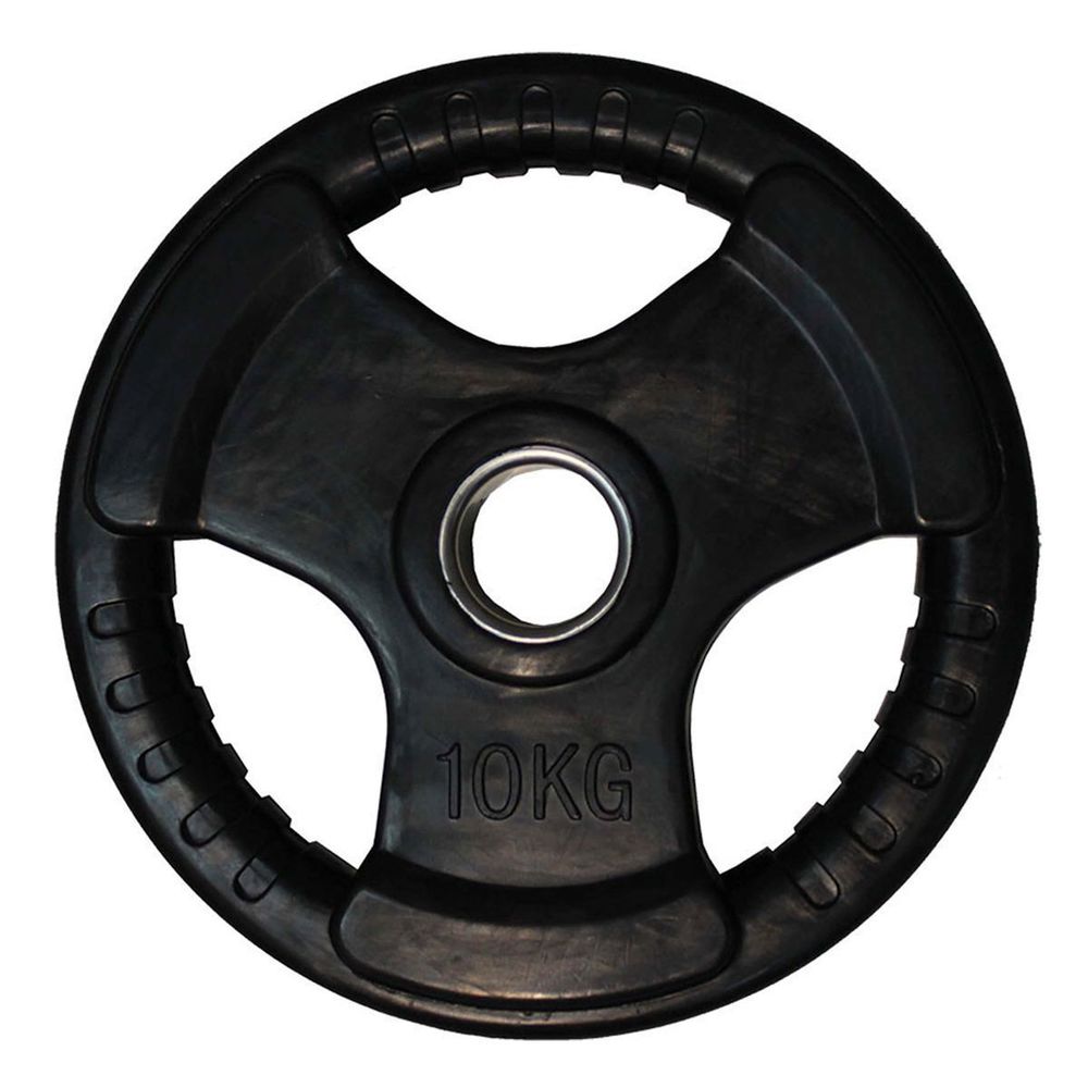 Диск обрезиненный (три хвата, черный) D51 мм PROFI-FIT 10 кг