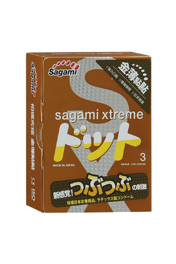 Продлевающие презервативы Sagami Xtreme Feel Up с точками, 3 шт
