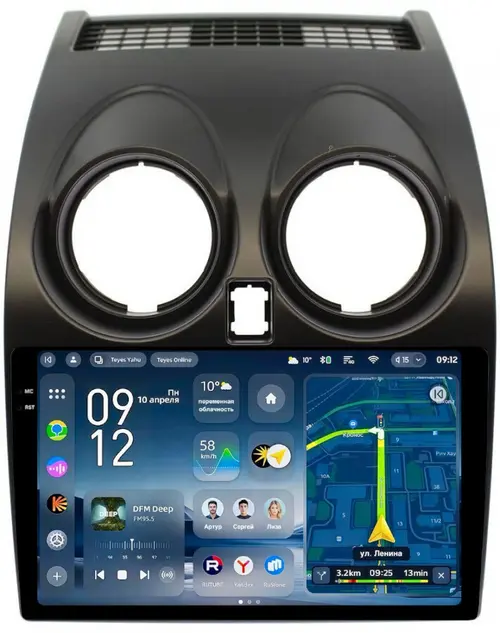 Магнитола для Nissan Qashqai J10 2006-2013, Dualis - Teyes CC4-PRO монитор 9.5" 2K QLED на Android 13, Быстрейшая, Snapdragon 778G, ИИ, CarPlay, DSP, 4G SIM-слот
