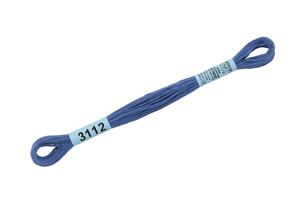 Мулине Gamma 100% хлопок, цв.3112 св.св.синий, 24 мотка по 8 метров