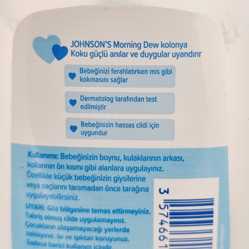 Johnson's Детская ароматизированная вода (содержит спирт) Baby Morning Dew Утренняя роса для нанесения на тело или одежду, 100 мл (ОАЭ)