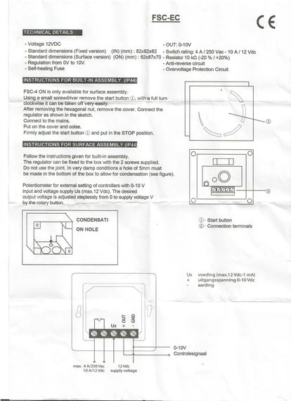 Регулятор (потенциометр) Noizzless PC-EC 0-10V (плавное регулирование)