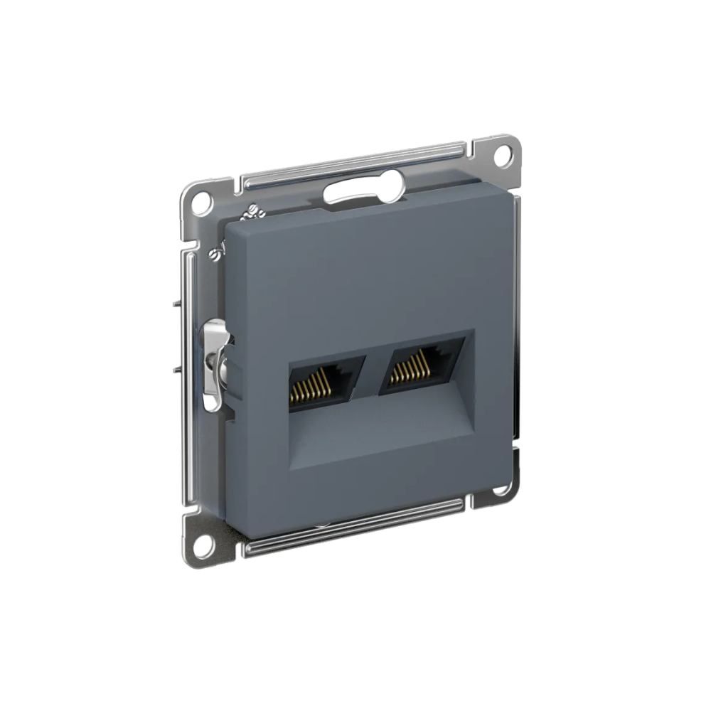 ATLASDESIGN РОЗЕТКА двойная компьютерная RJ45+RJ45 кат. 5e, механизм, ГРИФЕЛЬ