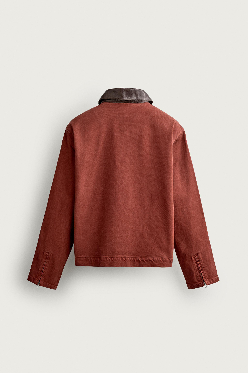 ZARA УКОРОЧЕННАЯ КУРТКА С КОНТРАСТНЫМ ВОРОТНИКОМ, ТЕМНО-РОЗОВЫЙ