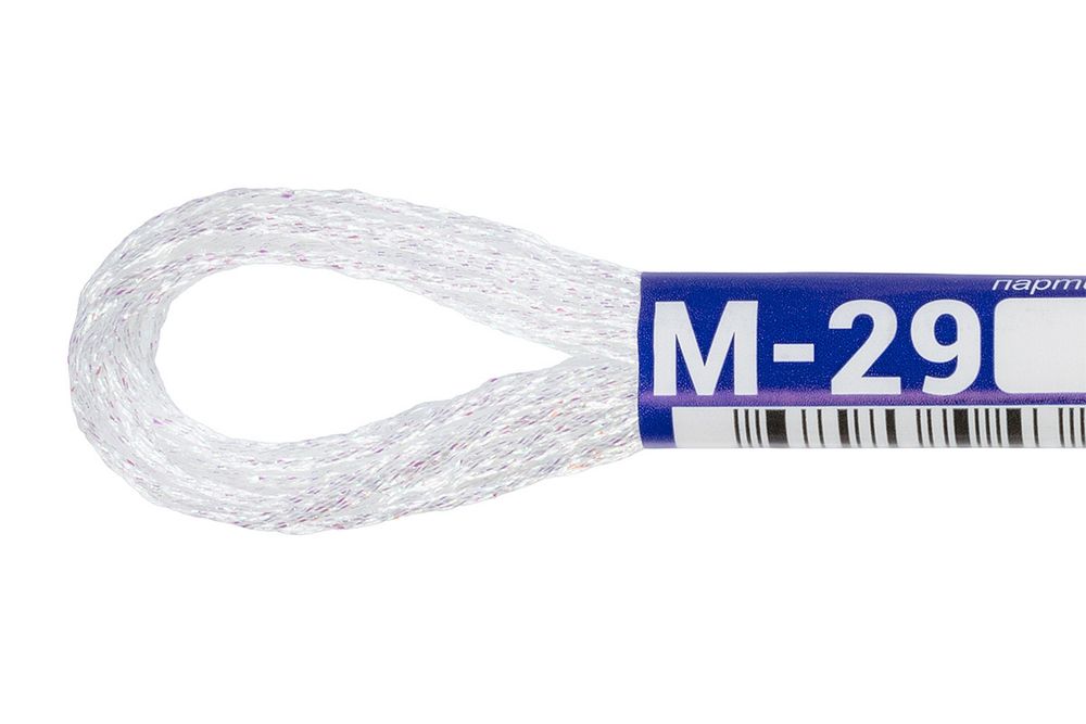 Мулине Gamma металлик, цв.М-29 белый, 12 мотков по 8 метров