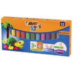 Пластилин 12 цветов Bic Kids, 120гр, мягкий, картон.упак.