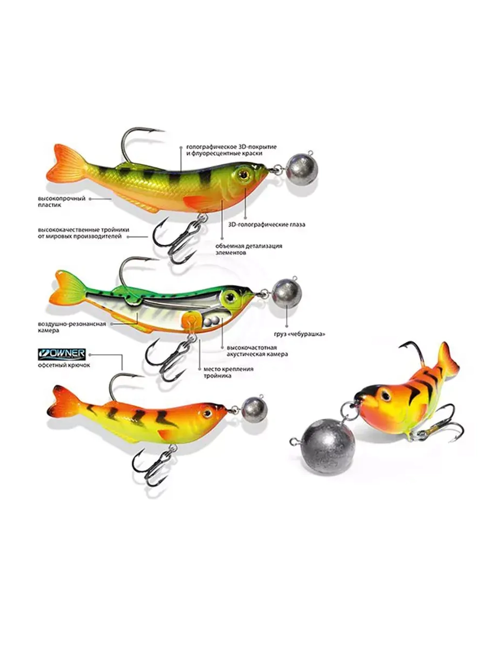 Воблер для рыбалки JIG-DOK с чебурашкой 94mm,