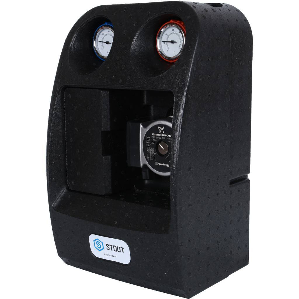 STOUT Насосная группа с теплообменником 34 пластины,с насосом Grundfos UPSO 25-65