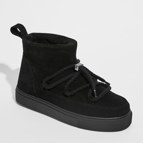 Замшевые полусапоги INUIKII Sneaker Classic Low Black на меху