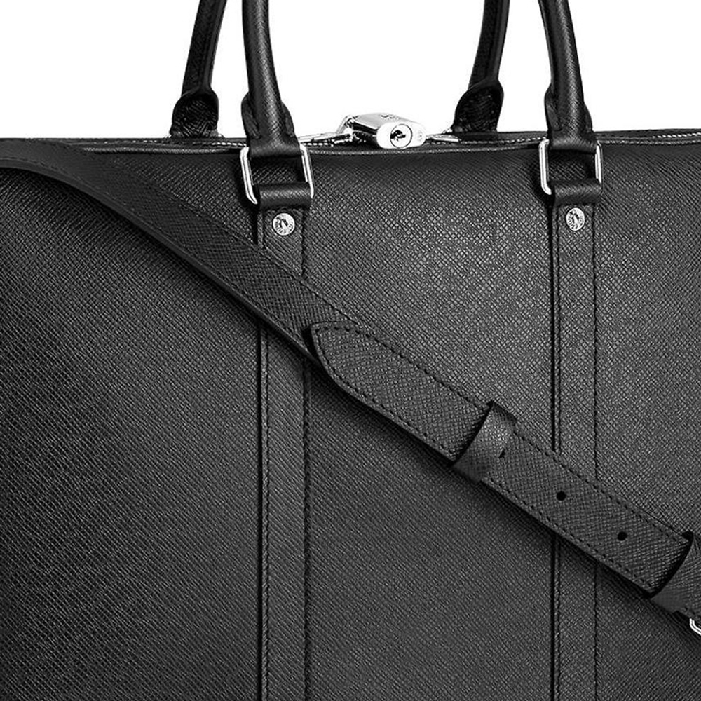 LOUIS VUITTON Taiga Leather Shoulder Bag, Crossbody Bag, Briefcase, Handbag Small Men"s Black