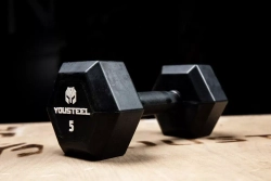 Гантель с обрезиненной ручкой 5 кг гексагональная