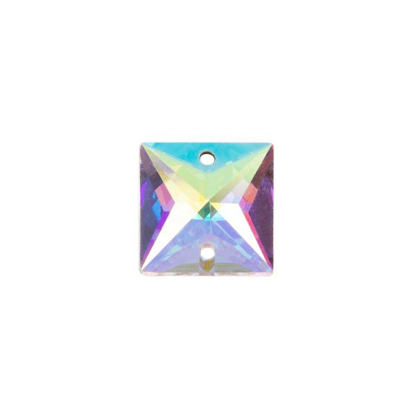 Стразы стекло 12х12 мм, 15 шт (5х3 шт), №02 перламутровый (AB-crystal), Zlatka ZRSE-0212