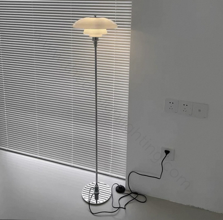 Floor design lamp Ph 2/1 by Louis Poulse (silver)