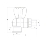 Кран американка шар 25-3/4'' угловой EVER®  СЕРЫЙ (Россия)