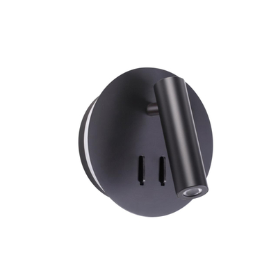 3911/9WL HIGHTECH ODL20 471 черн/металл Наст-й св-к с лампой д/чтения с выкл LED 9W 3000K 220V BEAM