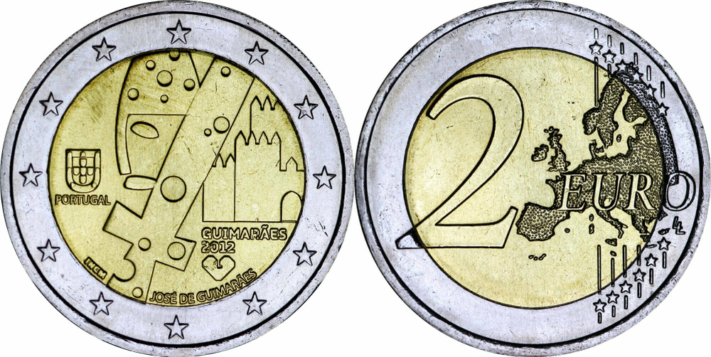 Португалия 2 евро, 2012 Гимарайнш - культурная столица Европы UNC
