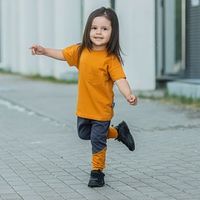 Легинсы Колор блок "Графит/Янтарь"