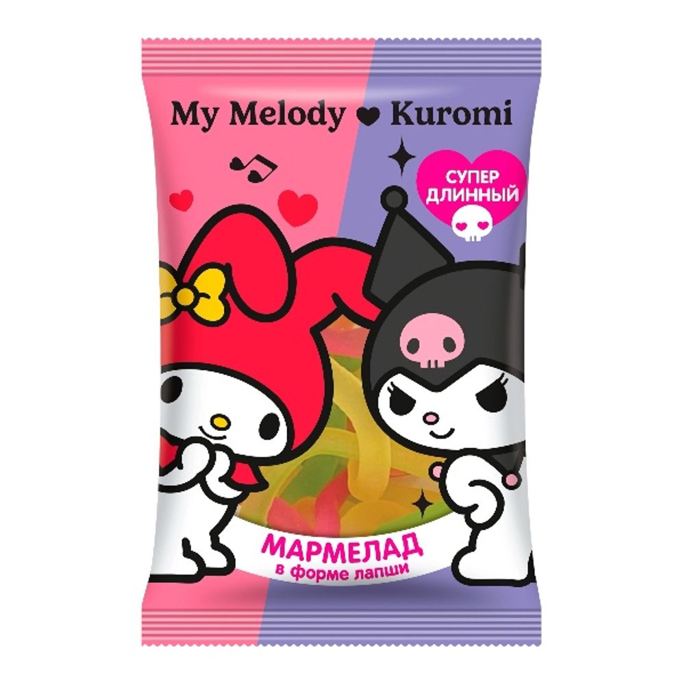 KUROMI, MY MELODY JELLYBAR Мармелад в форме лапши 16/20, 30г.