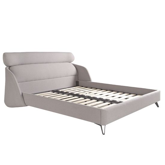 Кровать 7161/GC1725 Angel Cerda из светло-серой ткани 180 x 200 см