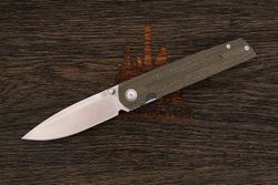 Нож складной Artisan 1849P-ODG Sirius, клинок 89мм, сталь CPM S35VN9, рукоять микарта олива