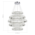 Светильник светодиодный, хром, прозрачный, TIVOLI, LED, 255