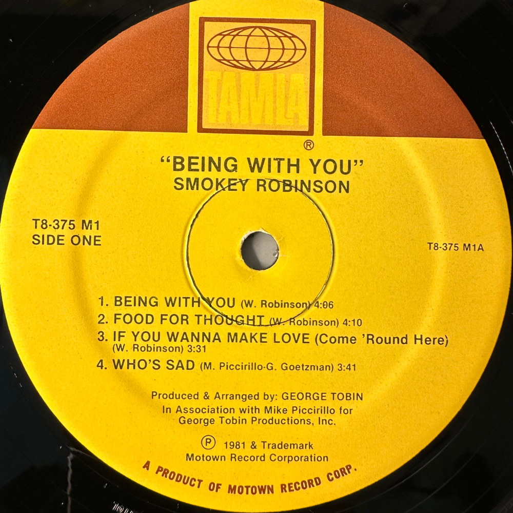 Smokey Robinson ‎– Being With You (США 1981г.)