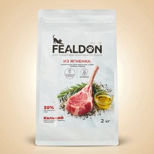 Сухой корм Fealdon для взрослых собак мелких и миниатюрных пород с чувствительным пищеварением, ягненок и индейка