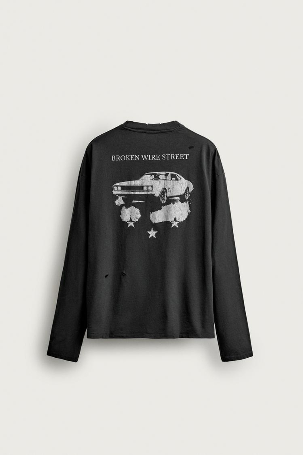 ZARA ФУТБОЛКА С ПРИНТОМ, ЧЕРНЫЙ