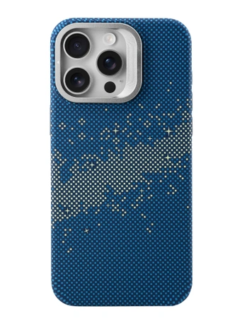 Чехол накладка iPhone 14 Pro 6.1" Gurdini Carbon Design (Magsafe & Lense holder) Galaxy Blue