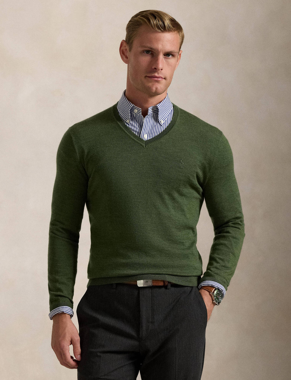 Шерстяной свитер POLO RALPH LAUREN - зеленый(710946142)