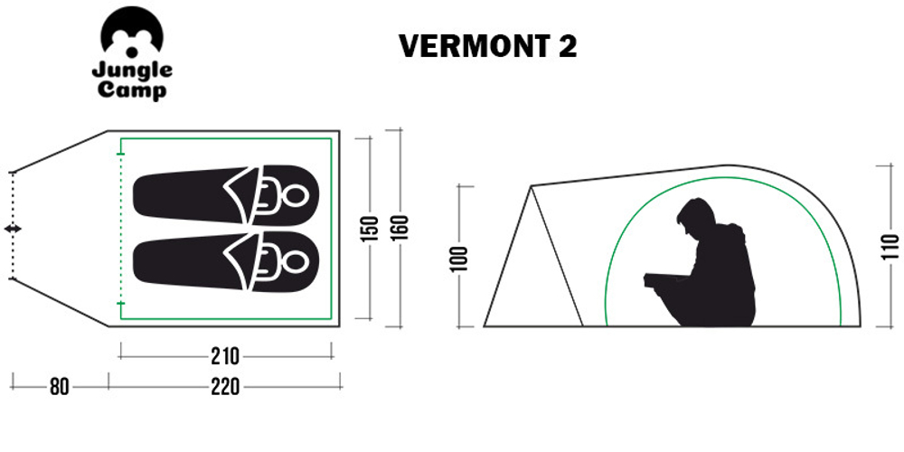 Палатка JUNGLE CAMP Vermont 2*