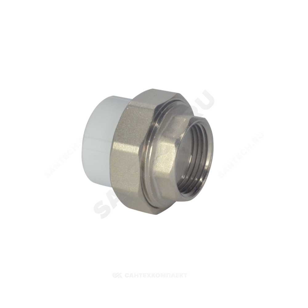 Муфта PP-R комбинированная разъемная белая Дн 20х1" ВР VALFEX 10155125