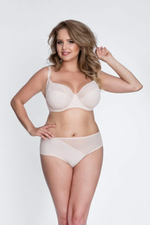 Бюстгальтер с мягкой чашкой plus size из микрофибры и двойной сетки (Размер: 100E) (Цвет: телесный)