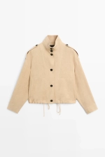 Бомбер из 100% льна - MASSIMO DUTTI