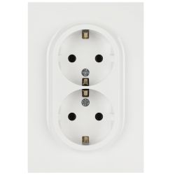 Розетка ЭРА Arktik 16-2104-01 двойная с заземлением 2X2P+E Schuko 16А-250В белый | Эра Arktik