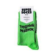 Носки SUPER SOCKS Трудный ребенок, салатовый