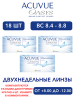 Двухнедельные контактные линзы Acuvue Oasys (комплект 18 линз)