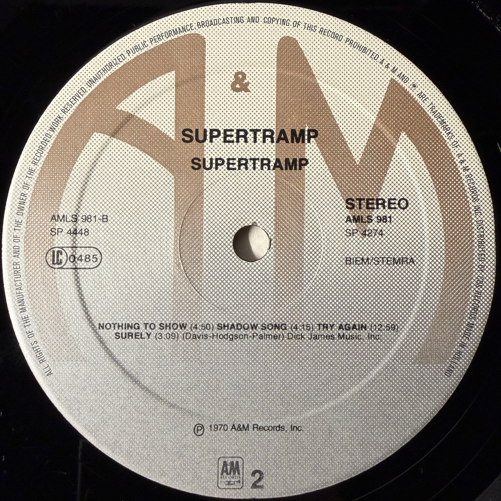 Supertramp ‎– Supertramp (Голландия 1981г.)