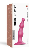 Розовая насадка Strap-On-Me Dildo Plug Beads size S (Цвет: розовый)