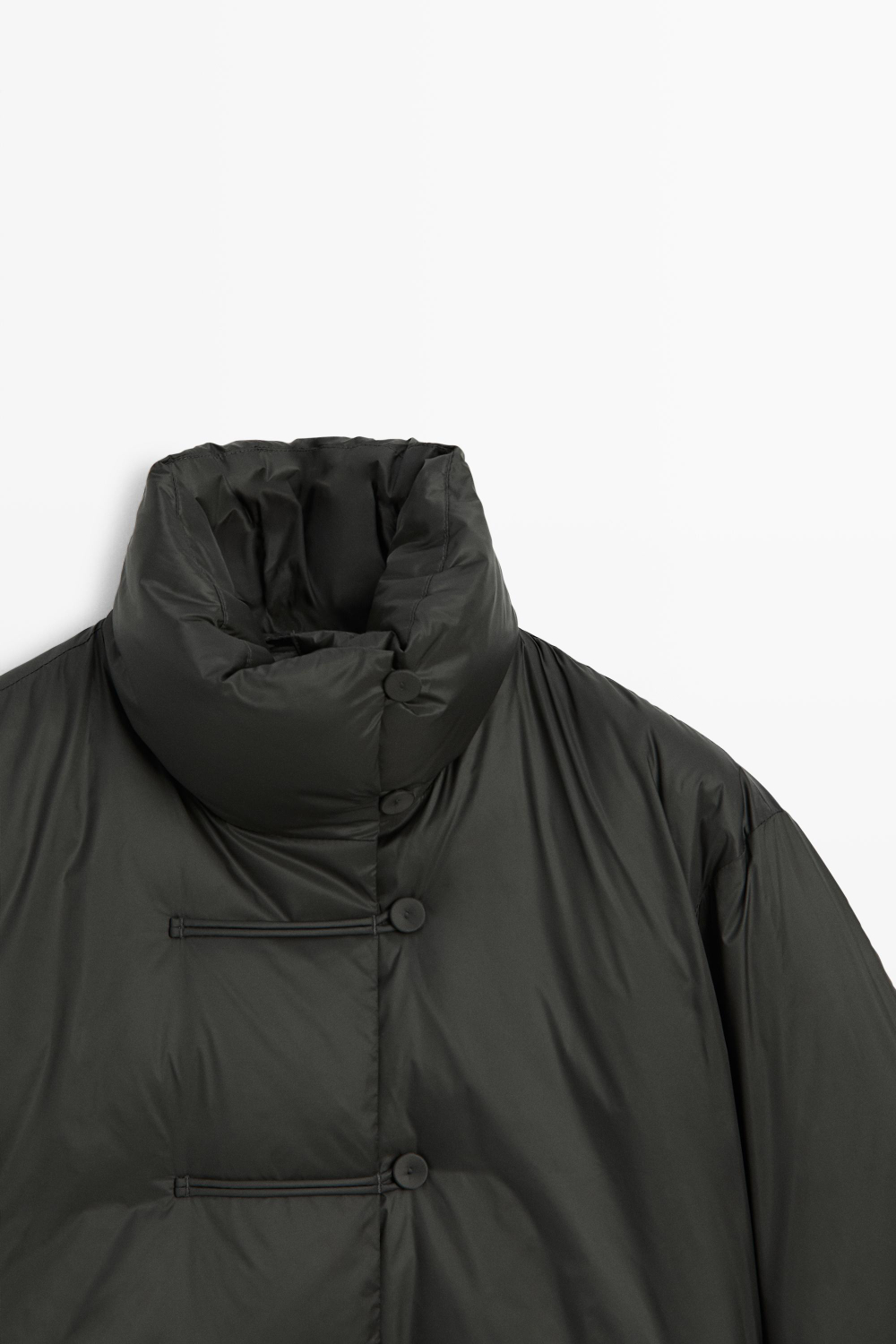 Massimo Dutti Пуховик с застежками-тоггл, антрацитово-серый