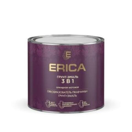 Грунт-эмаль 3в1 по ржавчине Erica матовая коричневая 1,8кг