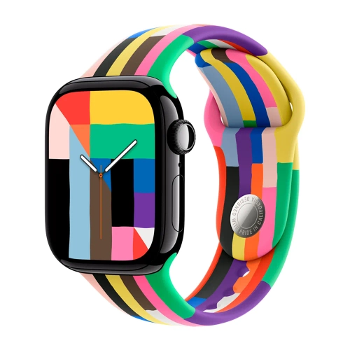 Умные часы Apple Watch Series 11 GPS, 42mm, Jet Black Aluminium Case with Pride Edition Sport Band, M/L
